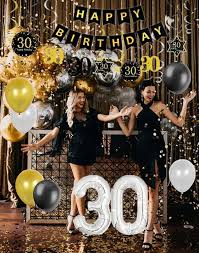 JeVenis 30-års Festdekorationer - Grattis på 30 År Banner