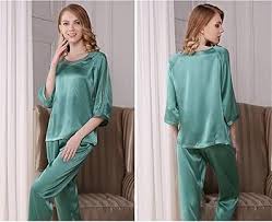 BUTTERFLYSILK Dam Pyjamas i 100% Mullbärssilke - 3/4 ärm