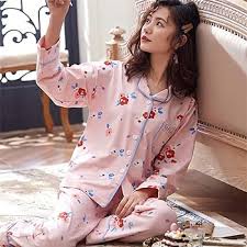 Mjuka Långärmade Pyjamas för Dam M-3XL