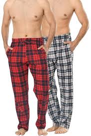 Herrens 2-pack Loungebyxor - Rutig Pyjamas