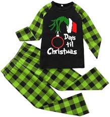 YJING Grinch Familjepyjamas för Jul