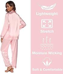 Silkesatin Pyjamasset för Kvinnor - Långärmad
