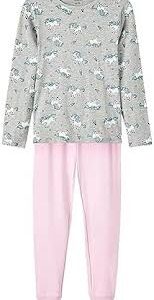 NAME IT Grå Melange Enhörning Pyjamas för Flickor