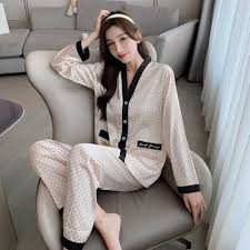 Silkesatin Pyjamas Set för Kvinnor - Långärmad med Byxor