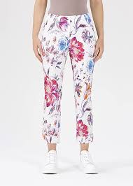Stehmann Igor-682: Sportiga 7/8 Byxor med Blomtryck i Hibiskus