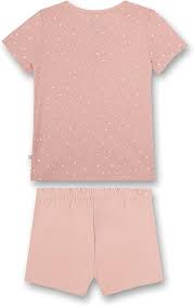 Sanetta Flicka Kort Pyjamas i Silverrosa