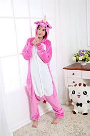 Kenmont Unisex Anime Djurkostym - Rosa Enhörning Pyjamas
