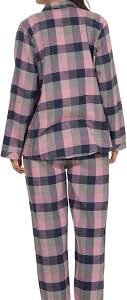 Kvinnors Långärmade Flanellpyjamas med Rutor