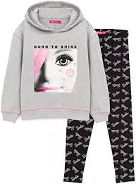 Barbie Hoodie och Leggings för Flickor - Svart och Grå