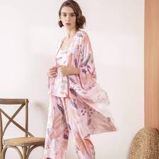 Blomtryckt Pyjamasset för Kvinnor - 3 Delar