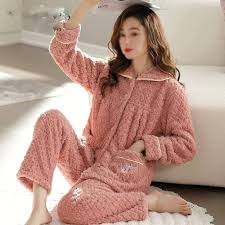 Varm Fleece Pyjamas för Dam - Höst & Vinter