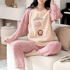 Varm Flanell Pyjamas Set för Kvinnor