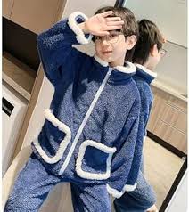 TOCOLA 2-delat Barnpyjamas Set i Tjock Flanell