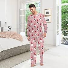 JUNZAN Söta Hjärtan Pyjamas för Kvinnor - Perfekt till Alla Hjärtans Dag