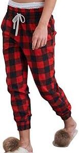 Rutiga Julpyjamasbyxor för Dam