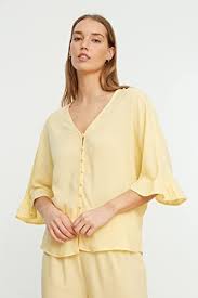 Trendyol Enfärgade Volanger Pyjamasset för Damer (2-pack)