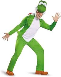 Yoshi Deluxe Kostym för Män - Grön