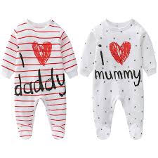 I Love Mummy Unisex Pyjamas för Nyfödda