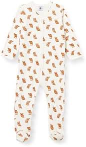 Petit Bateau Sammetpyjamas med Ugglor för Spädbarn