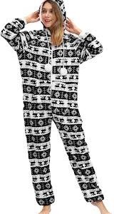QIYUANT Julpyjamas Onesie i Flanell för Par