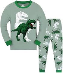 MIXIDON Pojkpyjamas med Dinosaurier - Långärmad Set