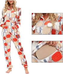 Flanell Pyjamas för Dam - Tecknad Jumpsuit