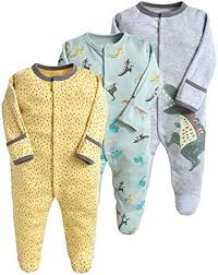 Minizone Baby Pyjamasset - 3 st Unisex Långärmade Onesies