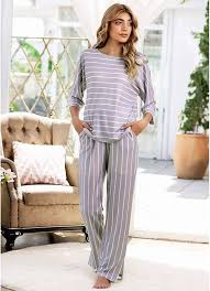 Kvinnors Loungewear: 3/4 Ärmar Pyjamas Set