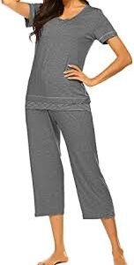 Venukiss Dam Pyjamas Set - Randig V-ringad Lång